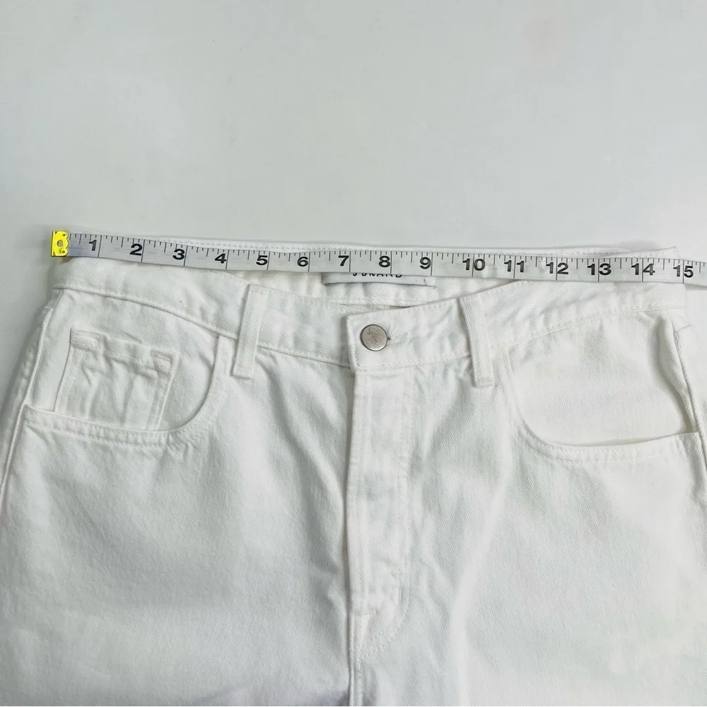 J Brand‎ Wynne high rise straight leg crop white cipher distressing  size 28